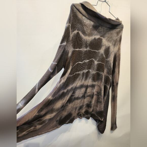 New Vintage Concepts Gray Cowl Neck Marble Silk Print Tunic Top Size M - Picture 6 of 12